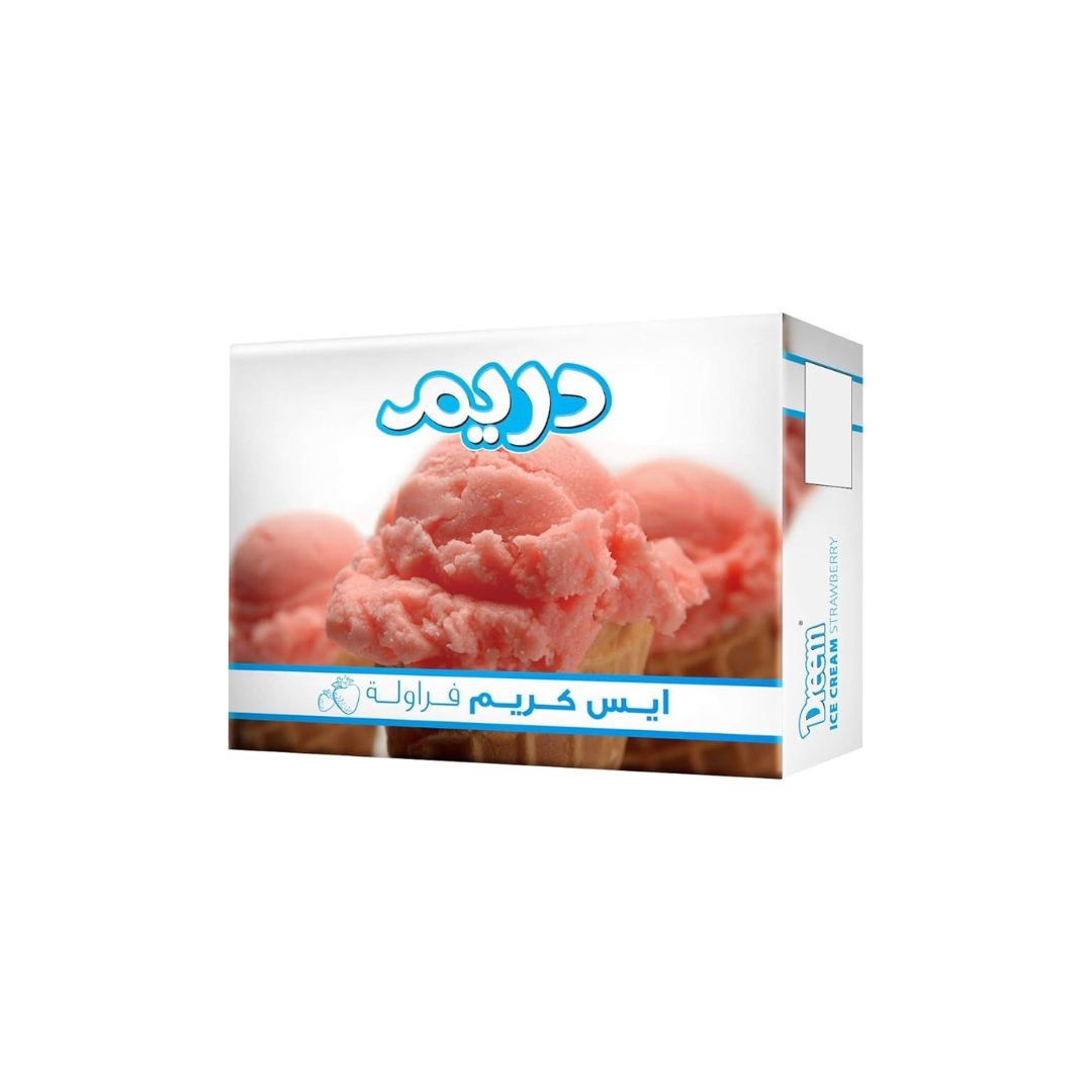 دريم ايس كريم فراوله  80جرام * 12علبه *12 بالته